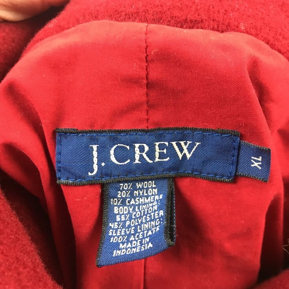 J.CREW Womens Double Breasted Red Wool Cashmere XL - Picture 4 of 5